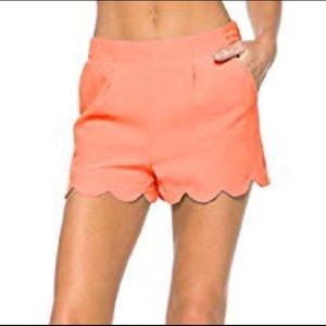 Peach scalloped shorts
